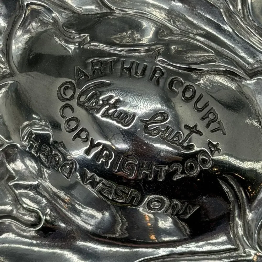 Arthur Court Deviled Egg Platter Serving Tray Silver Tone Grape Vineyard Pattern